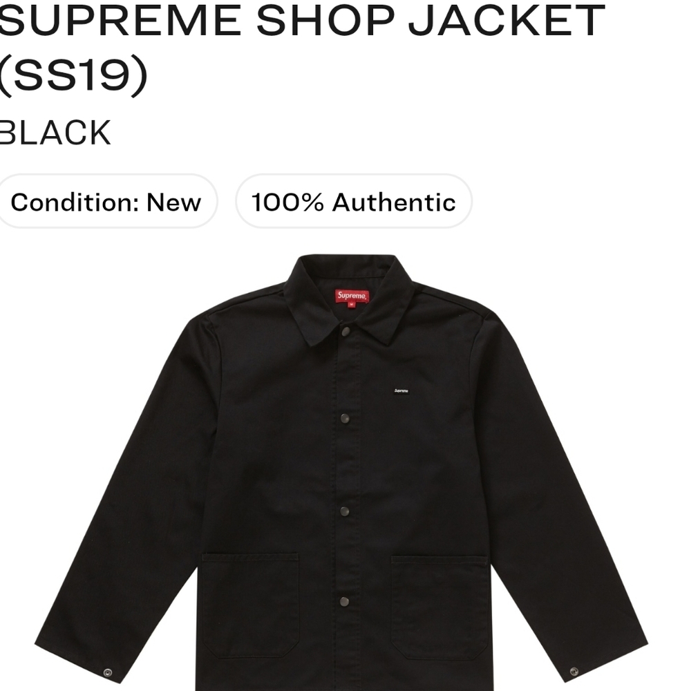 2019 Supreme BLACK Shop Jacket small box logo bogo